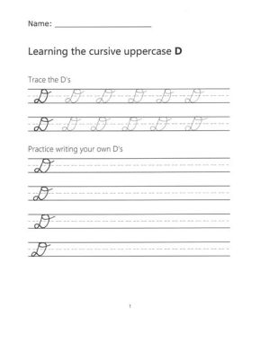 how to write capital D in cursive